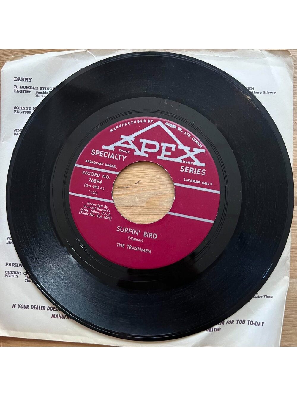 The Trashmen - Surfin' Bird/King of the Surf 45rpm VG+ R16
